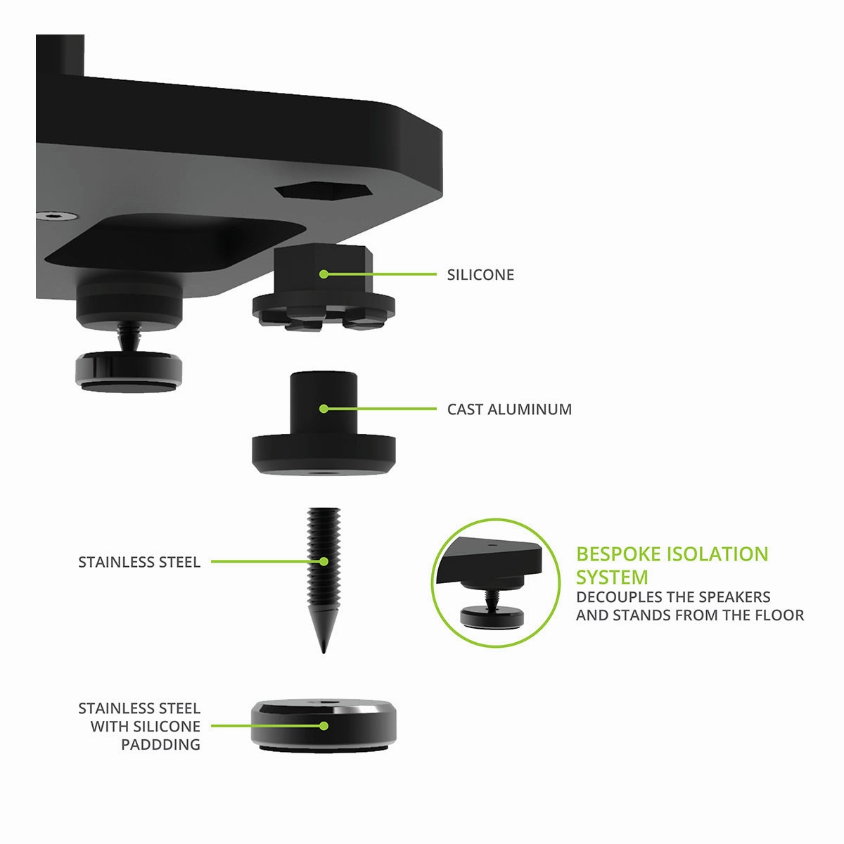Kanto SX26 26" Tall Fillable Speaker Stands with Isolation Feet - Pair (Black)