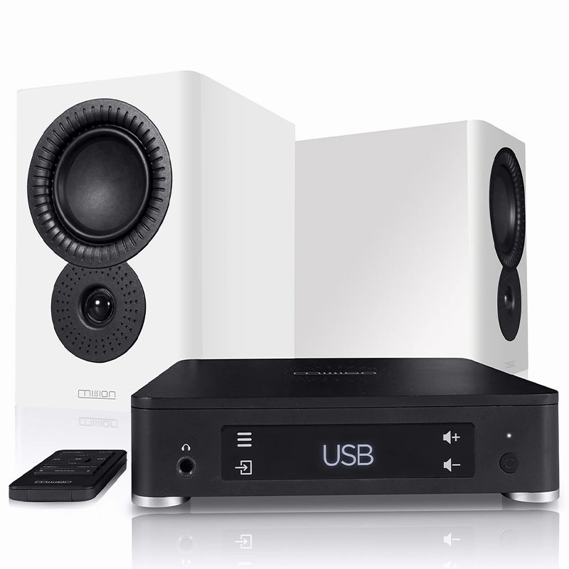 Mission LX-Connect - Wireless Hub Powered by 60W 2-Way Bookshelf Speakers - Each