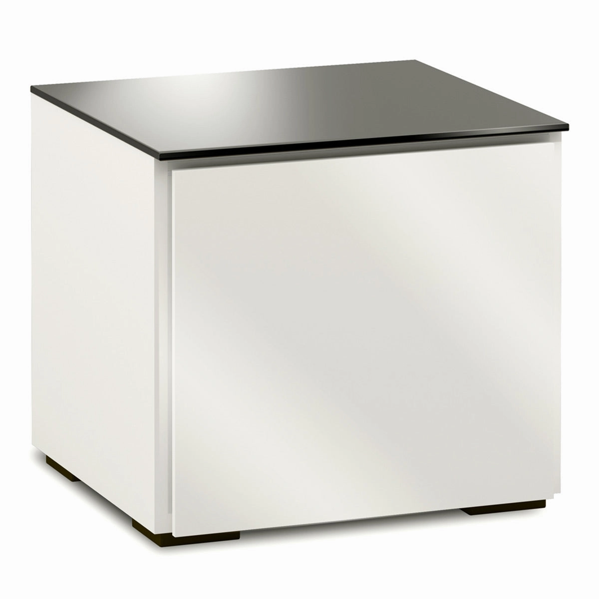 Salamander Designs Chameleon Collection Miami 217 SE Subwoofer Enclosure AV Cabinet (High Gloss White with Black Glass Top)