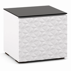 Salamander Designs Chameleon Collection Milan 217 SE Subwoofer Enclosure AV Cabinet (Geometric White with Black Glass Top)
