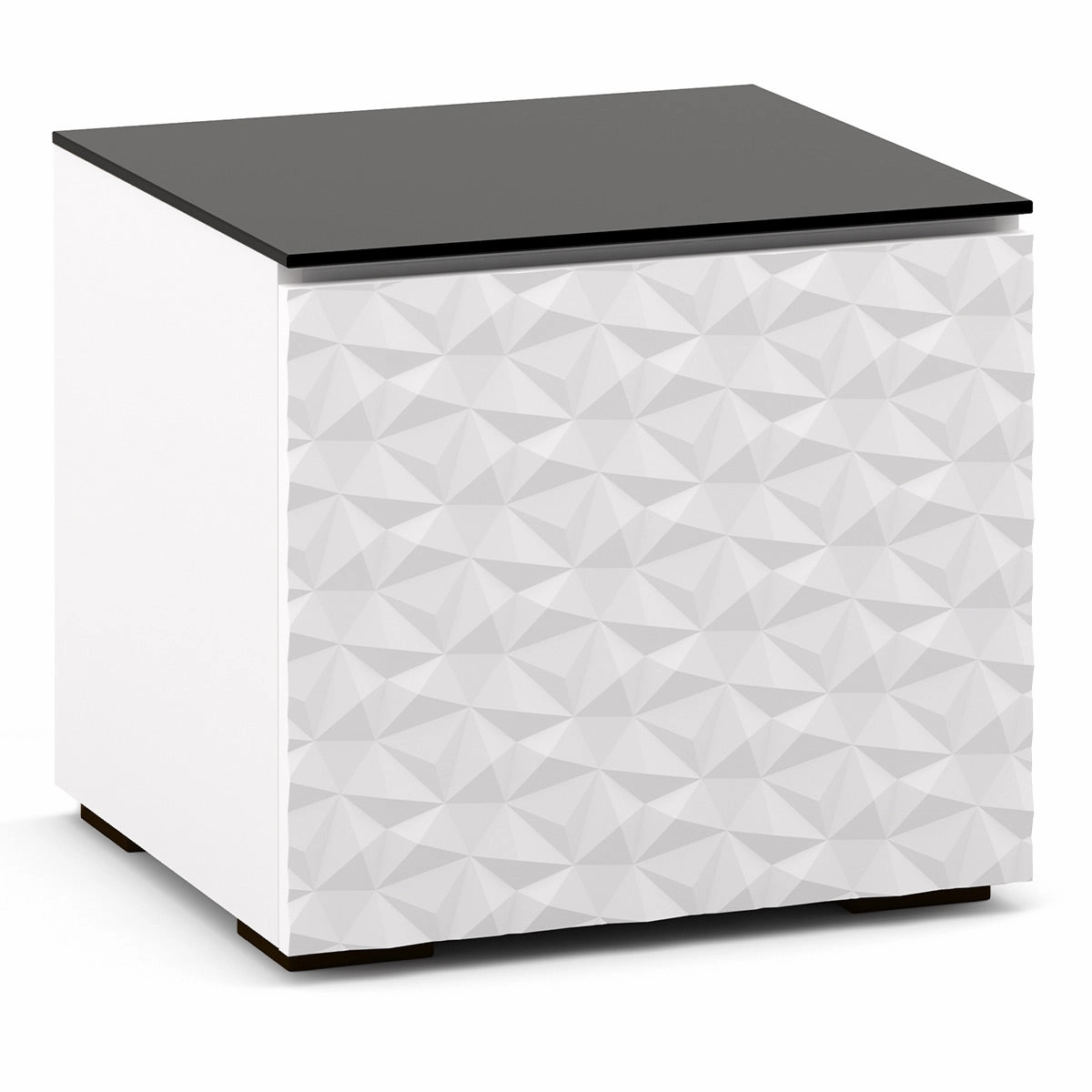 Salamander Designs Chameleon Collection Milan 217 SE Subwoofer Enclosure AV Cabinet (Geometric White with Black Glass Top)