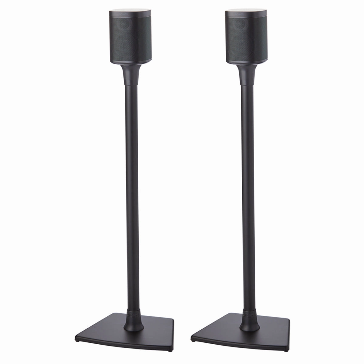 Sanus Fixed-Height Wireless Speaker Stands for Sonos ONE, PLAY:1, and PLAY:3 - Pair (Black)