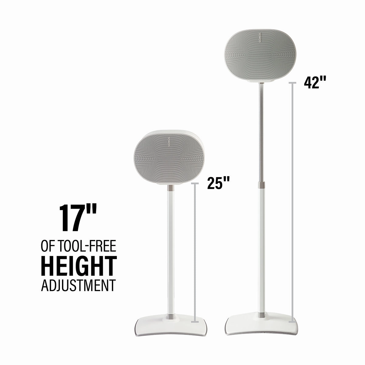 Sanus Height-Adjustable Speaker Stand for Sonos Era 300 - Each (White)