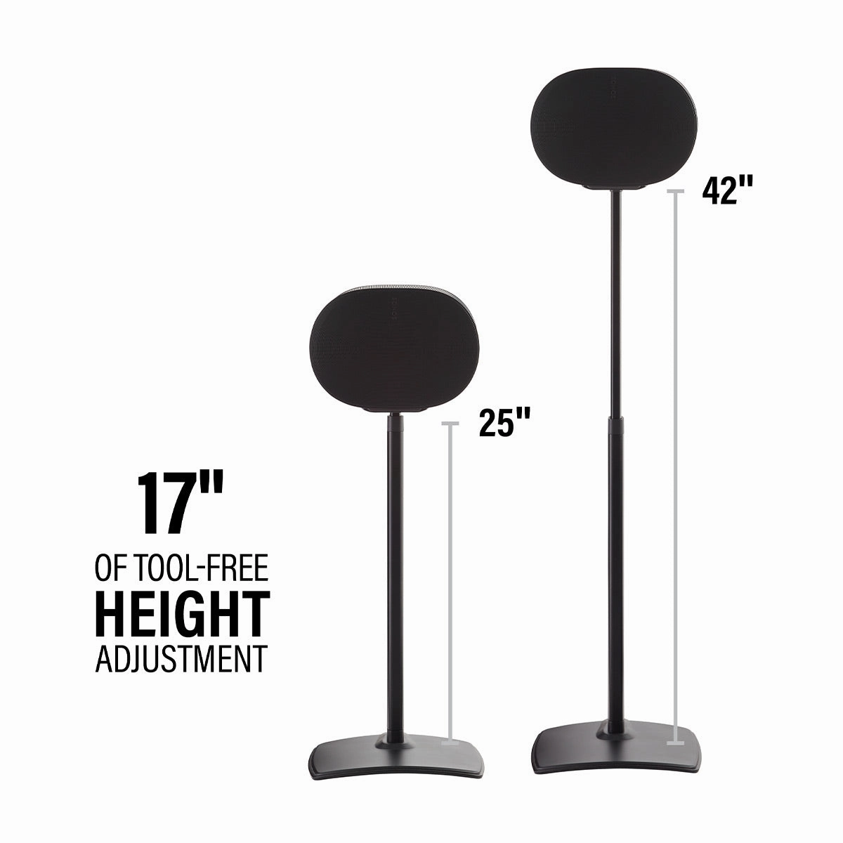 Sanus Height-Adjustable Speaker Stands for Sonos Era 300 - Pair (Black)
