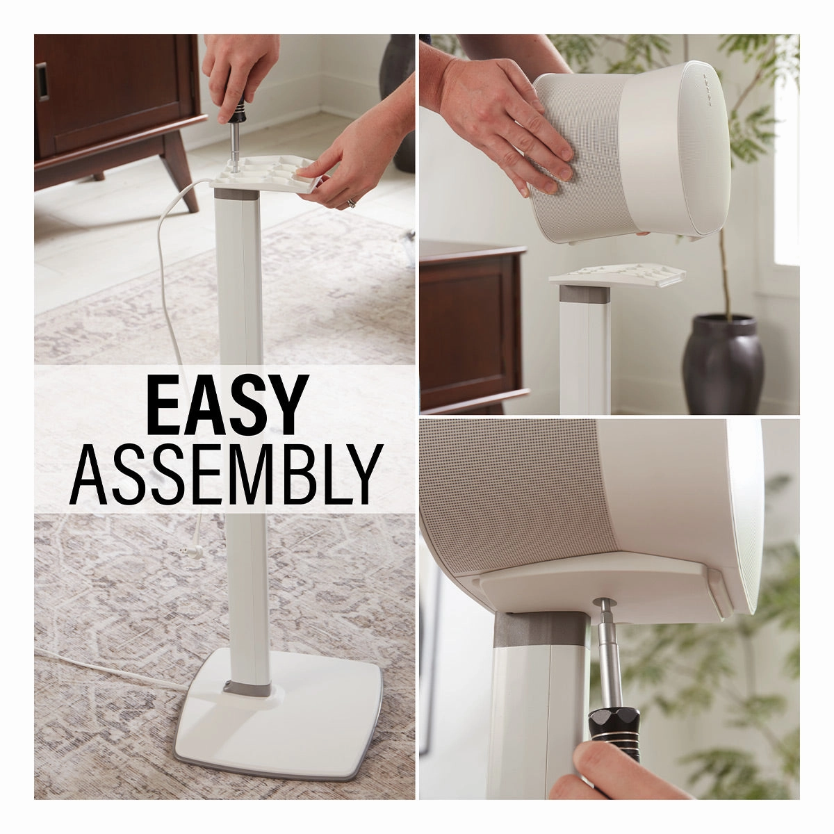 Sanus Height-Adjustable Speaker Stands for Sonos Era 300 - Pair (White)