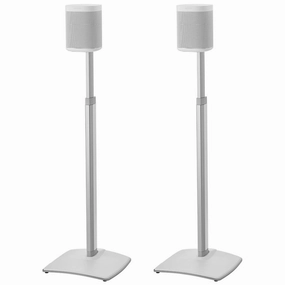 Sanus WSSA2 Height-Adjustable Wireless Speaker Stands for Sonos ONE, PLAY:1, and PLAY:3 - Pair (White)
