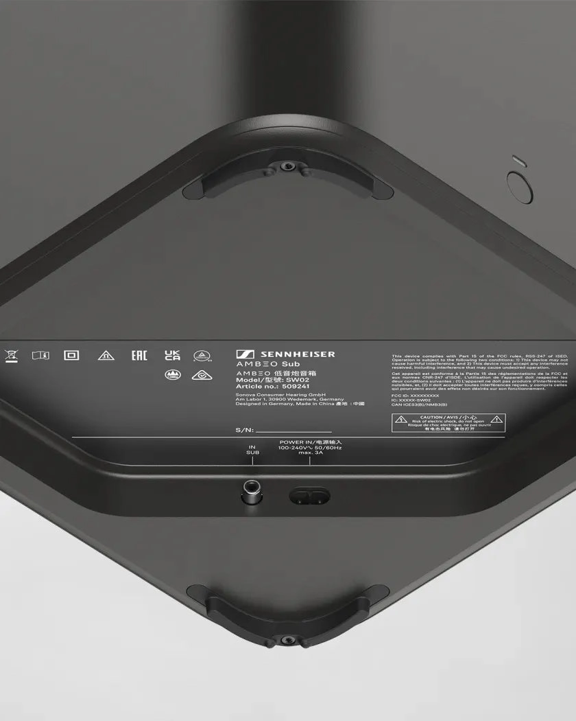Sennheiser Ambeo Sub - 8" 350W Wireless Subwoofer (Each)