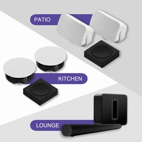 Sonos Living Room, Kitchen & Patio Smart Home Bundle hi-fi analog preamp,hi-fi dynamic range audio,hi-fi stereo for TV