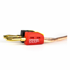 Speaker Snap 4 Count of Fast & Secure Banana Plugs, Gold Plated, 12-24 AWG, for Home Theaters, Speaker Wire, Wall Plates, and Receivers