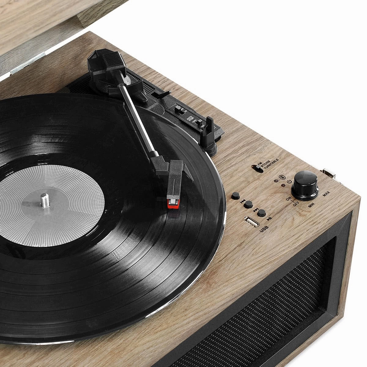 Victrola Liberty Bluetooth Record Player Stand with 3-Speed Turntable (Farmhouse Oatmeal)