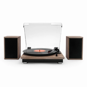 Victrola Montauk Bluetooth Turntable System with Bookshelf Speakers (Farmhouse Walnut) hi-fi class D amplifier,hi-fi class AB amplifier,hi-fi stereo kit for beginners