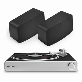 Victrola Stream Carbon Turntable with Pair of Sonos Five Wireless Speaker for Streaming Music (Black) hi-fi class D amplifier,hi-fi class AB amplifier,hi-fi stereo kit for beginners