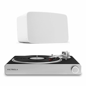 Victrola Stream Carbon Turntable with Sonos Five Wireless Speaker for Streaming Music (White) hi-fi class D amplifier,hi-fi class AB amplifier,hi-fi stereo kit for beginners