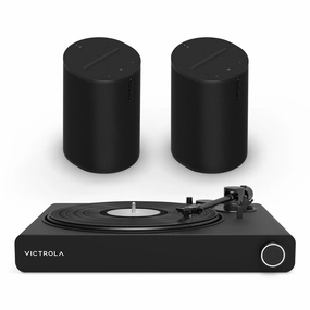 Victrola Stream Onyx Works with Sonos Wireless Turntable with Pair of Sonos Era 100 Wireless Smart Speaker (Black) hi-fi class D amplifier,hi-fi class AB amplifier,hi-fi stereo kit for beginners