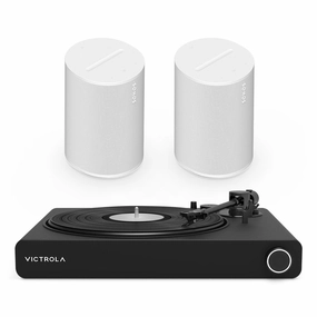 Victrola Stream Onyx Works with Sonos Wireless Turntable with Pair of Sonos Era 100 Wireless Smart Speaker (White) hi-fi class D amplifier,hi-fi class AB amplifier,hi-fi stereo kit for beginners