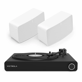 Victrola Stream Onyx Works with Sonos Wireless Turntable with Pair of Sonos Five Wireless Speakers for Streaming Music (White) hi-fi class D amplifier,hi-fi class AB amplifier,hi-fi stereo kit for beginners