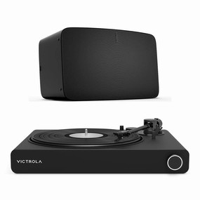 Victrola Stream Onyx Works with Sonos Wireless Turntable with Sonos Five Wireless Speaker for Streaming Music (Black) hi-fi class D amplifier,hi-fi class AB amplifier,hi-fi stereo kit for beginners