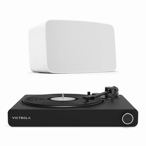 Victrola Stream Onyx Works with Sonos Wireless Turntable with Sonos Five Wireless Speaker for Streaming Music (White) hi-fi class D amplifier,hi-fi class AB amplifier,hi-fi stereo kit for beginners