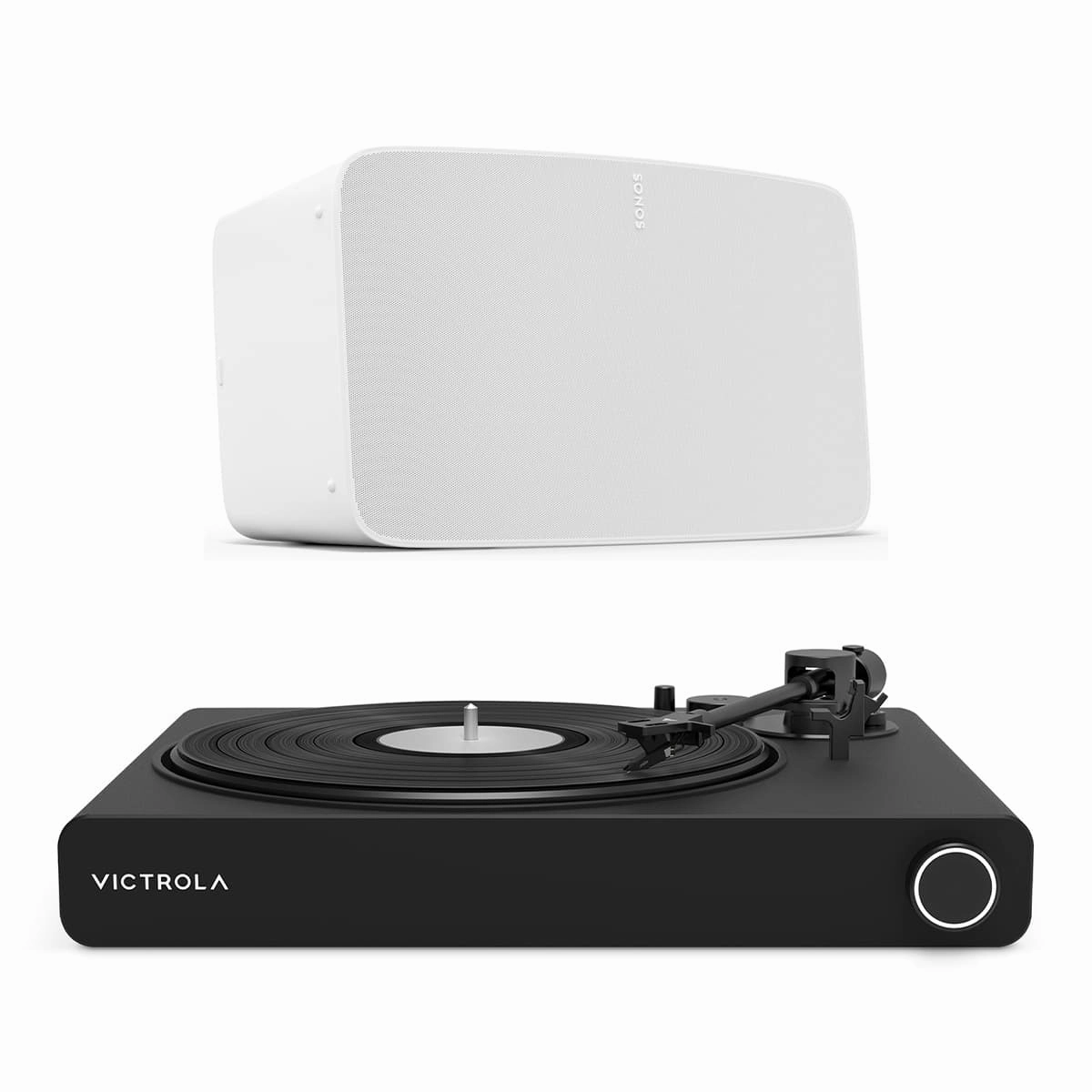 Victrola Stream Onyx Works with Sonos Wireless Turntable with Sonos Five Wireless Speaker for Streaming Music (White) hi-fi class D amplifier,hi-fi class AB amplifier,hi-fi stereo kit for beginners