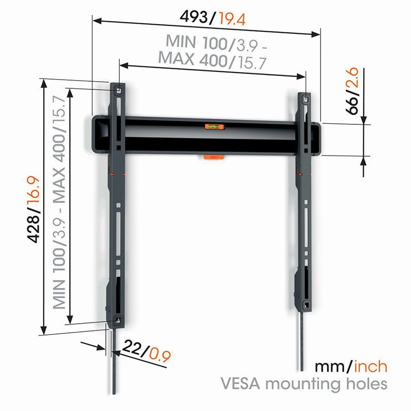 Vogels TVM 3405 Fixed TV Wall Mount - 32 to 77" (Each)