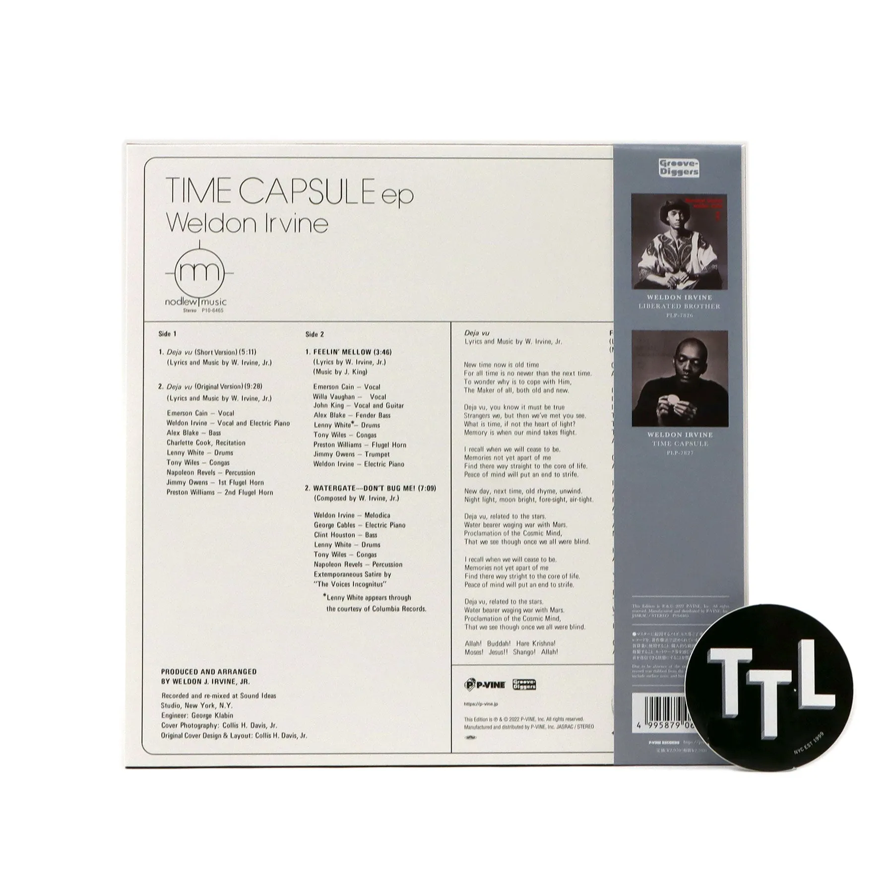 Weldon Irvine: Time Capsule EP (Japanese DJ Pressing) Vinyl 10"