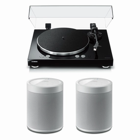Yamaha MusicCast Vinyl 500 Turntable with MusicCast 20 Wireless Speakers - Pair (White) hi-fi class D amplifier,hi-fi class AB amplifier,hi-fi stereo kit for beginners