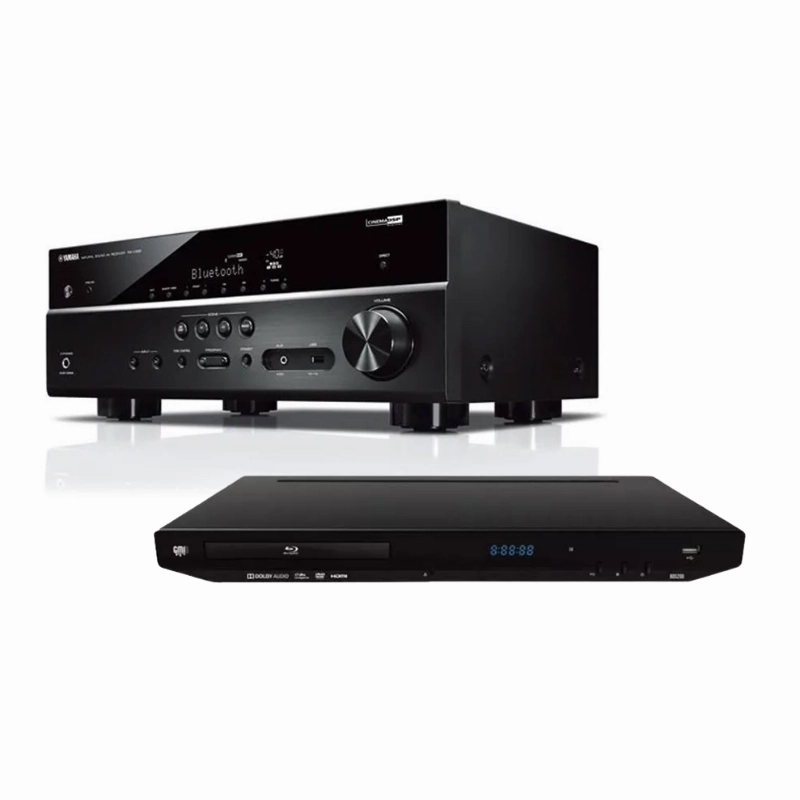 Yamaha RX-V385 & BD S200 Bundle hi-fi analog preamp,hi-fi dynamic range audio,hi-fi stereo for TV